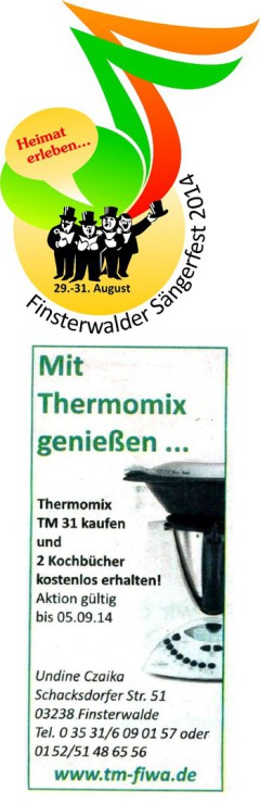 Werbung zum Finsterwalder Sängerfest 2014